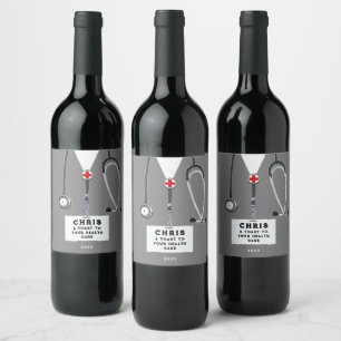 Doctor Medical School Graduation Party Wine Label