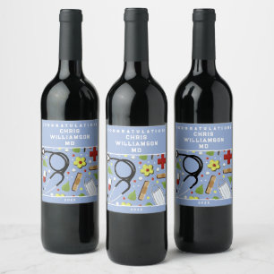Doctor Medical School Graduation Wine Label