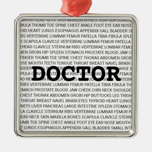 Doctor Medical Terminology Christmas Metal Tree Decoration (Front)