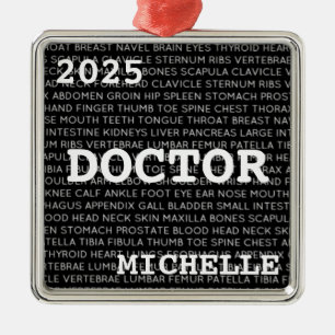 DOCTOR Medical Terminology CUSTOM Metal Tree Decoration