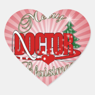 DOCTOR MERRY CHRISTMAS HEART STICKER