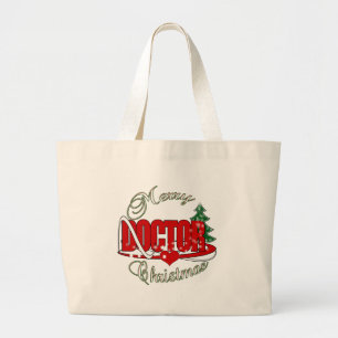 DOCTOR MERRY CHRISTMAS LARGE TOTE BAG