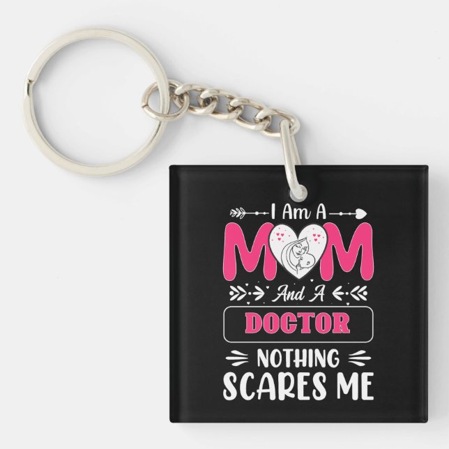 Doctor Mum, Funny Doctor Mum Key Ring (Front)