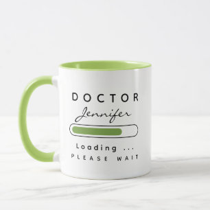 DOCTOR [Name] Loading Green & White Mug