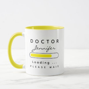DOCTOR [Name] Loading Yellow & White Mug