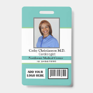 Doctor Name Photo Logo Badge Scanner Code ID Badge