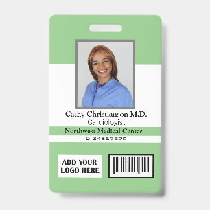 Doctor Name Photo Logo Badge Scanner Code ID Badge