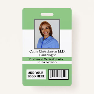 Doctor Name Photo Logo Badge Scanner Code ID Badge