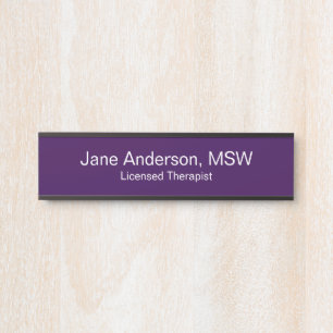 Doctor Name Speciality Purple White Medical Office Door Sign