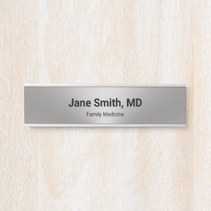 Doctor Name & Speciality Silver Look Medical Offic Door Sign