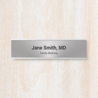 Doctor Name & Speciality Silver Look Medical Offic Door Sign