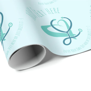 Doctor, nurse, paramedic, emergency gift template wrapping paper