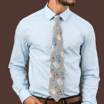 Doctor / Nurse Profession Dad Tie<br><div class="desc">The men's tie features a distinguished pattern inspired by doctor's equipment, making it a thoughtful gift to present to a father, grandfather, or uncle who works or has worked as a doctor. The design showcases a variety of doctor-related symbols and tools, such as stethoscopes, syringes, medical crosses, EKG waves, and...</div>