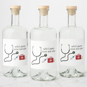Doctor , Nursing, Medical, hospital Liquor Bottle Label