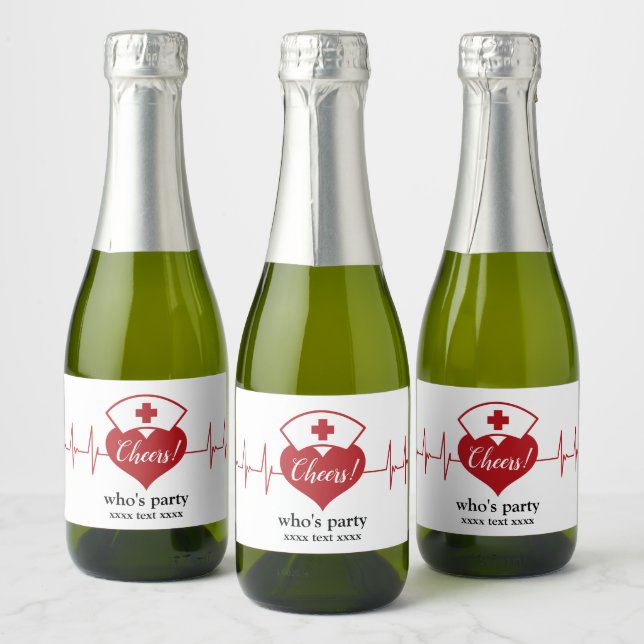 Doctor , Nursing, Medical, hospital Sparkling Wine Label (Bottles)