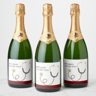 Doctor , Nursing, Medical, hospital Sparkling Wine Label