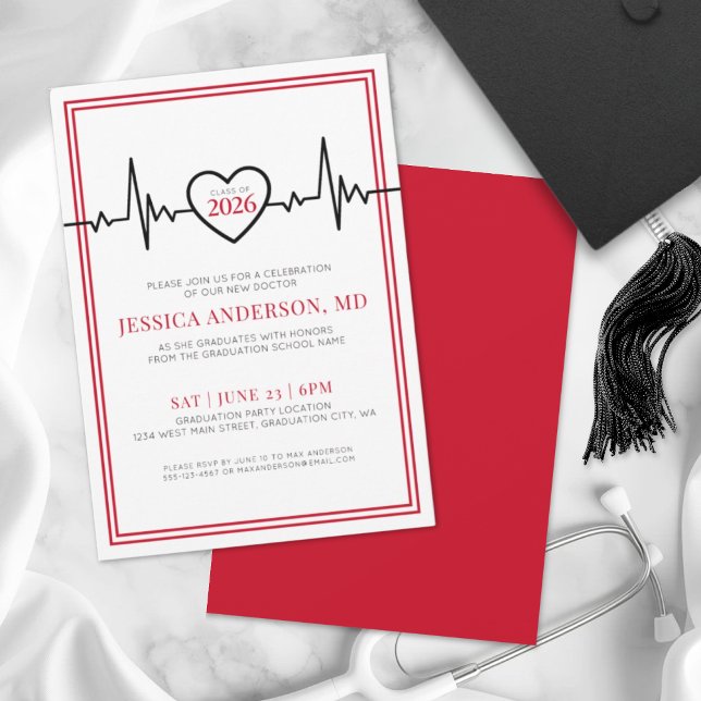 Doctor Nursing Medical School Graduation Party Invitation (Doctor Nursing Medical School Graduation Party Invitation )