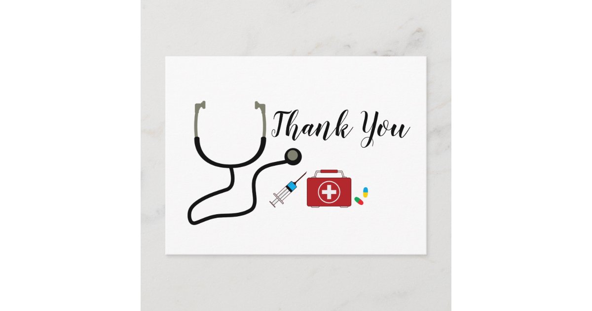 Doctor , Nursing, Medical thank you card Zazzle.co.nz