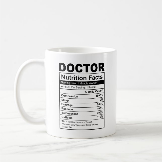 Doctor Nutrition fact Mug (Left)