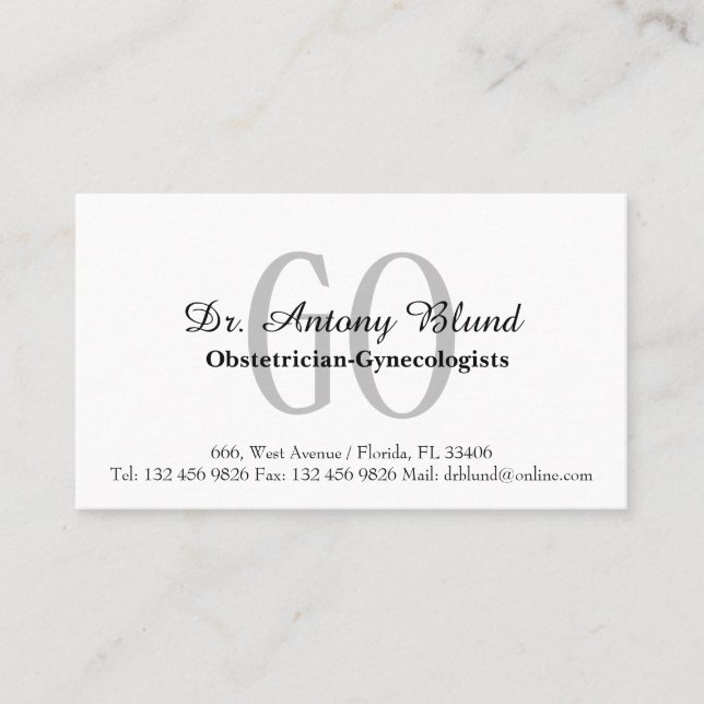 Doctor Obstetrician Gynaecologist OBGYN Elegant Bu Business Card (Front)