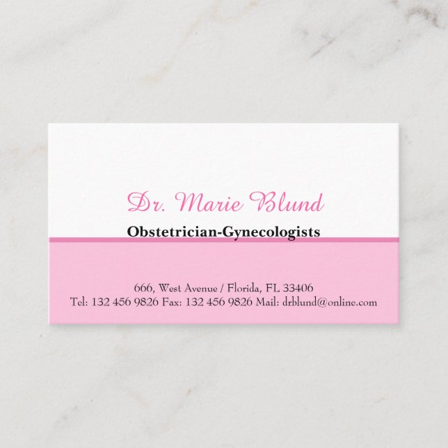 Doctor Obstetrician-Gynaecologists Business Card (Front)