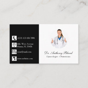 Doctor Obstetrician-Gynecologist OBGYN elegant Business Card