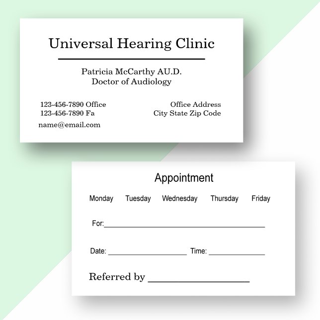 Doctor Of Audiology Appointment Business Card (Creator Uploaded)