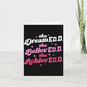 Doctor of education believed doctorate edd card