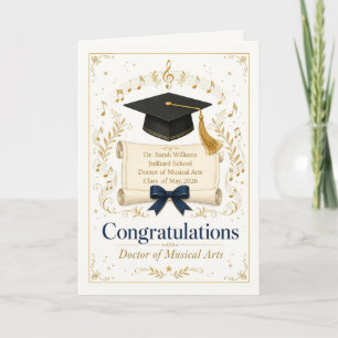 Doctor of Musical Arts Graduation, Personalised Card