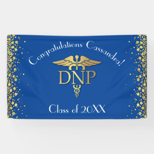 Doctor of Nursing Practice Graduation Blue Gold Banner