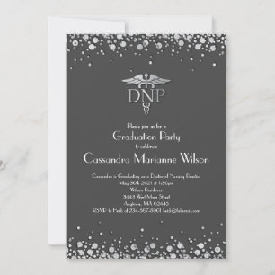 Doctor of Nursing Practice Graduation Grey Silver Invitation