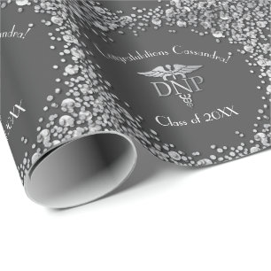 Doctor of Nursing Practice Graduation Grey Silver Wrapping Paper