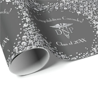 Doctor of Nursing Practice Graduation Grey Silver Wrapping Paper