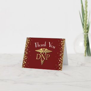Doctor of Nursing Practice Graduation Maroon Gold Thank You Card