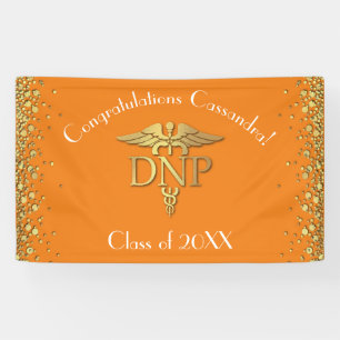 Doctor of Nursing Practice Graduation Orange Gold Banner