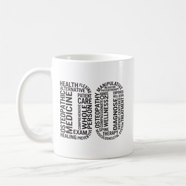 Doctor of Osteopathic Medicine DO Osteopathy Coffee Mug (Left)