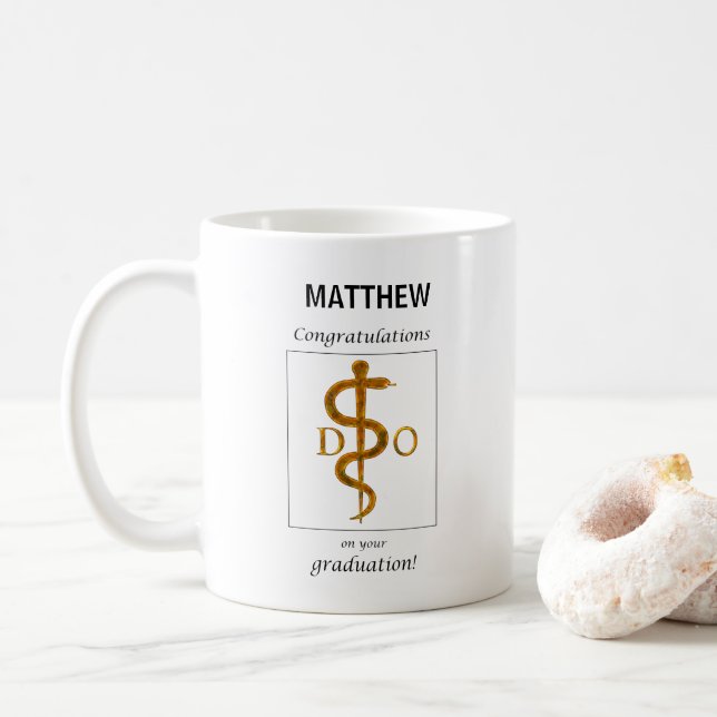 Doctor of Osteopathy Graduation Congratulations Coffee Mug (With Donut)