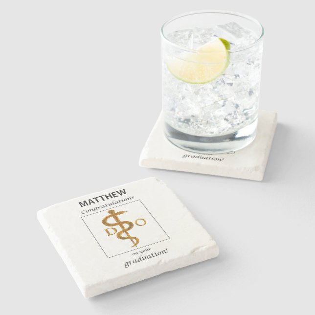 Doctor of Osteopathy Graduation Congratulations Stone Coaster (Side)