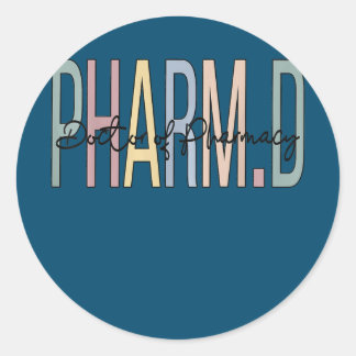Doctor Of Pharmacy Boho PharmD  Classic Round Sticker
