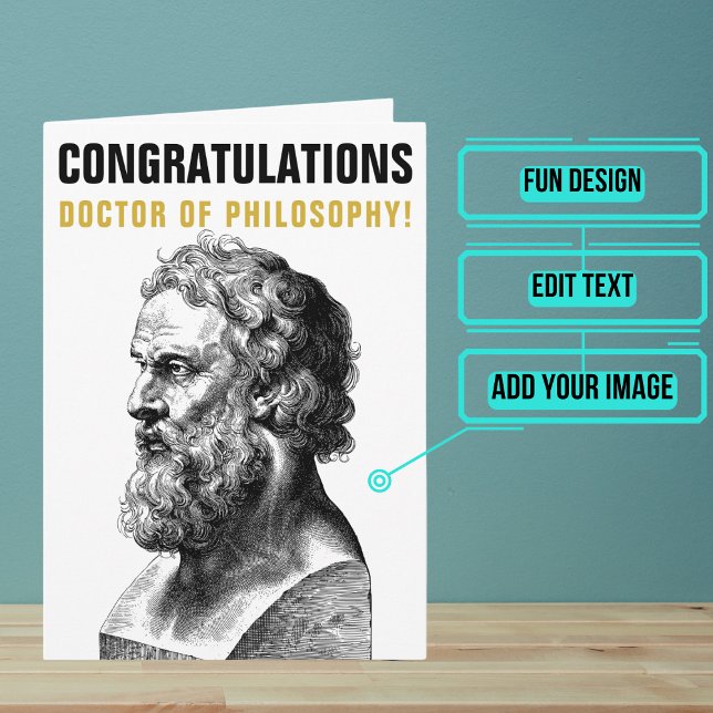Doctor of Philosophy PhD Plato Graduation Card (This is a unique card and the perfect one for a PhD graduate.)