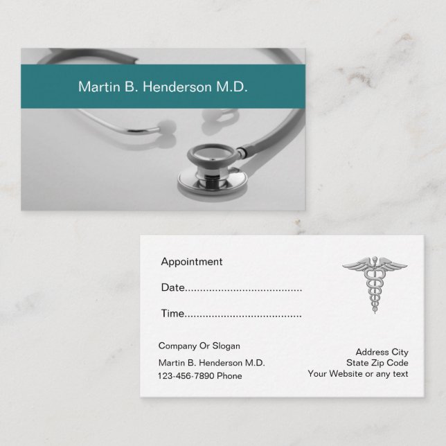 Doctor Office Appointment Business Cards (Front/Back)
