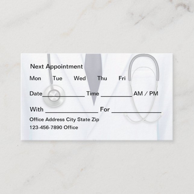 Doctor Office Appointment Cards Bulk Budget (Front)