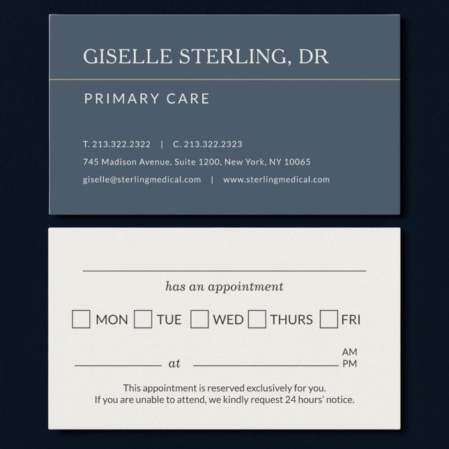 Doctor Office Blue Appointment Reminder Card (Creator Uploaded)