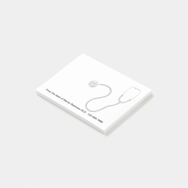 Doctor Office Stethoscope Theme Sticky Notepads (Angled)