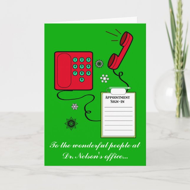 Doctor or Dentist Office Staff Happy Holidays Holiday Card (Front)