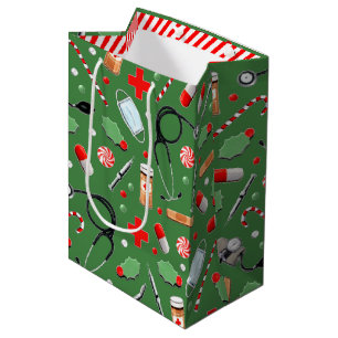 Doctor or Nurse Christmas Holiday Medium Gift Bag