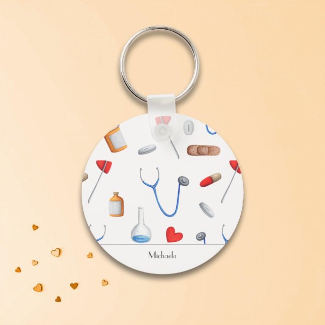 Doctor or Nurse Medical Equipment Personalised  Key Ring (Creator Uploaded)