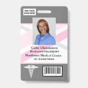 Doctor or nurse Name Badge Scanner Code ID Badge