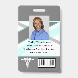Doctor or nurse Name Badge Scanner Code ID Badge