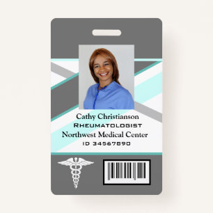 Doctor or nurse Name Badge Scanner Code ID Badge